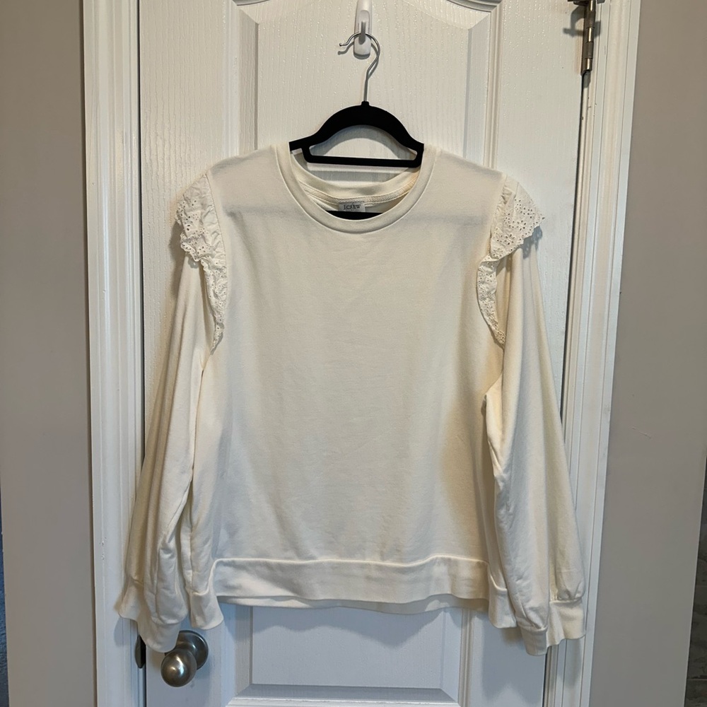 J Crew Ruffle Sweatshirt